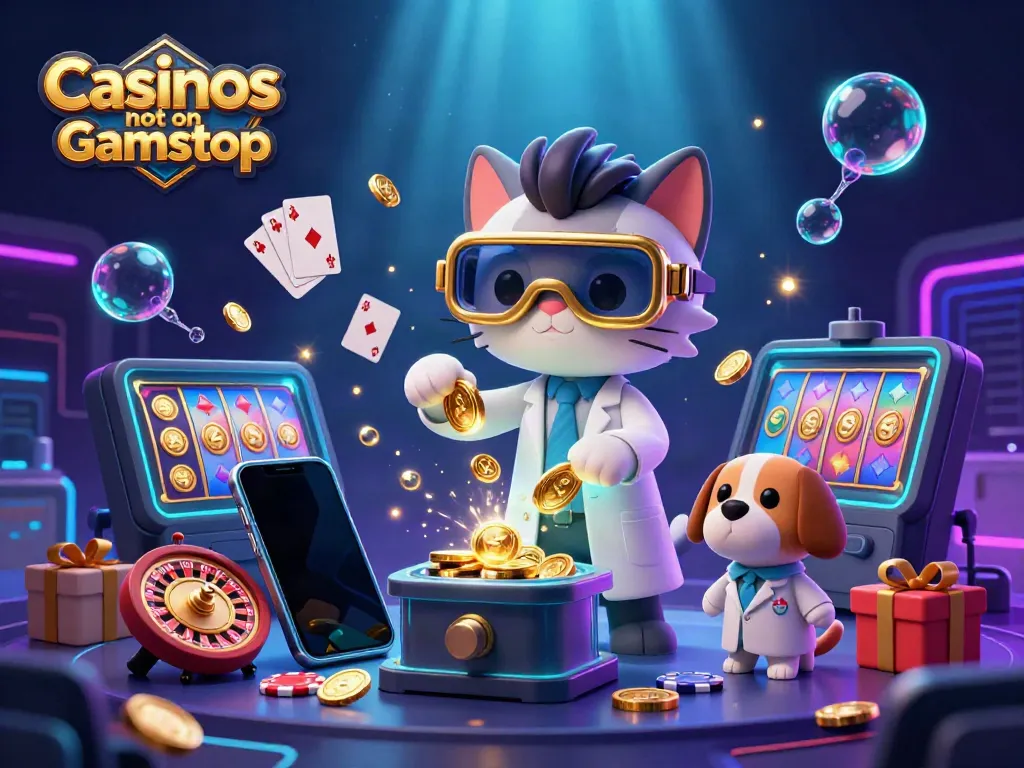 Engage in thrilling fun at Casinos not on Gamstop with games featuring golden coins and vibrant slot machines.