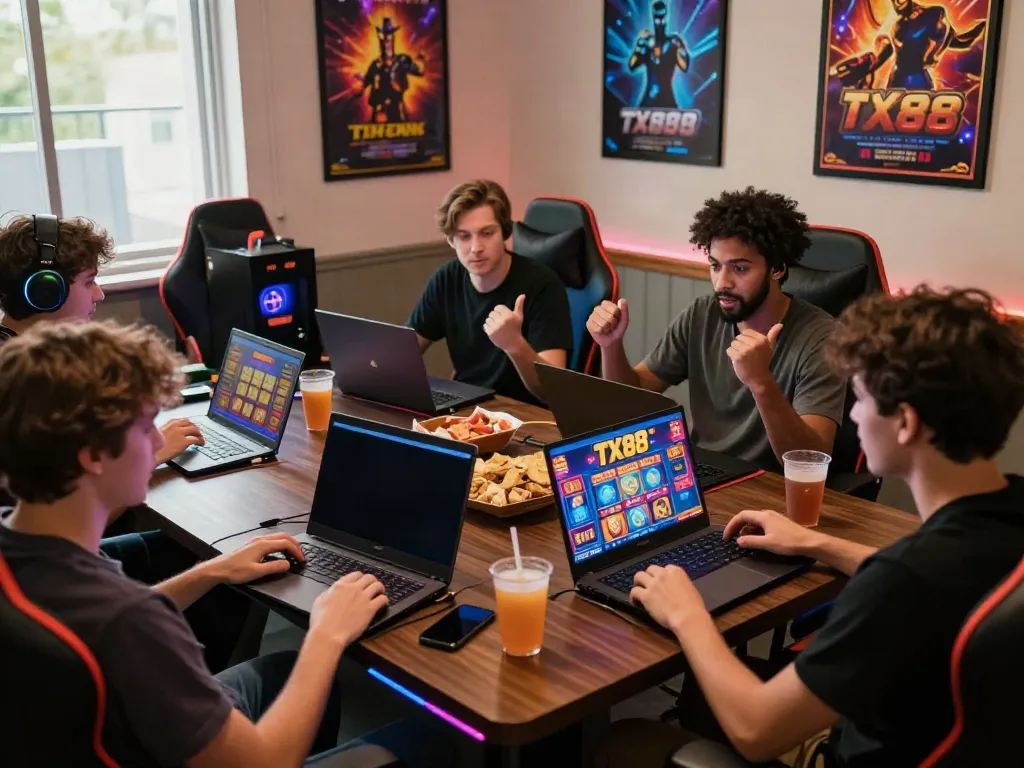 Players enjoying online games at https://tx88bet.vip/ with engaging visuals and cozy environment.